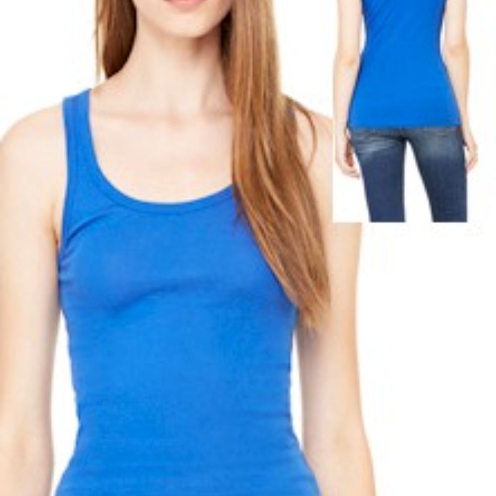 Ribbed Tank Top Royal Blue Medium New NWT